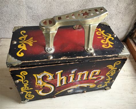 shoe shine box metal|shoe shine box for sale.